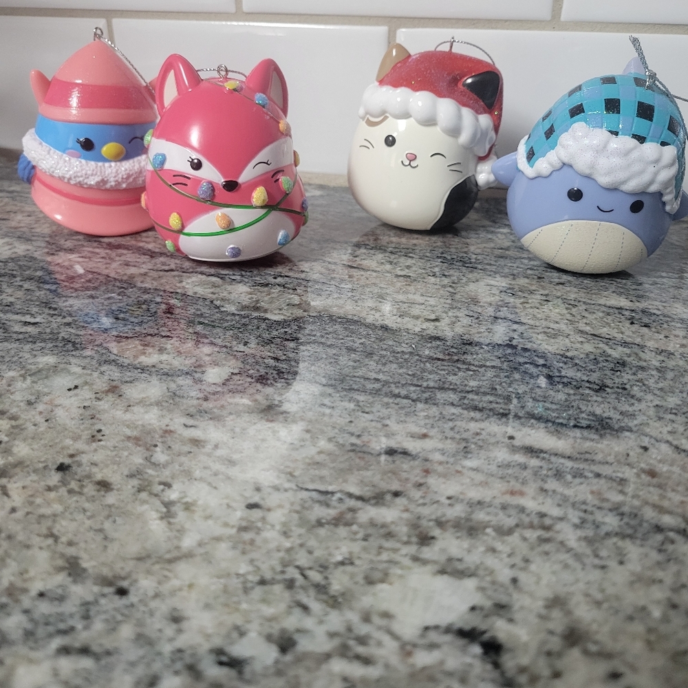 4 squishmallow CHRISTMAS ornaments